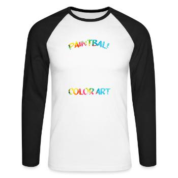 Paintball Creative Paint Color Art Airsoft Paint - T-shirt baseball manches longues Homme - blanc/noir - Devant - Nik (191cm)