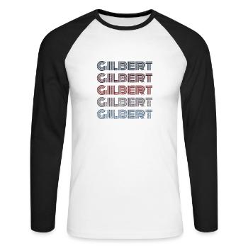 Vintage USA City - Retro Gilbert - Unisex Long Sleeve Baseball T-Shirt - white/black - Front - Nik (191cm)