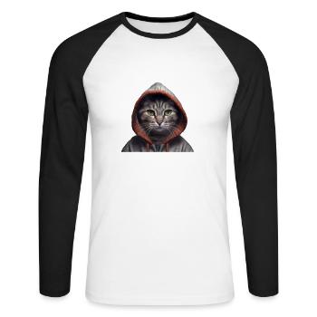 Gerne was mit Menschen machen schubsen wäre toll - Unisex Baseballshirt langarm - Weiß/Schwarz - Vorne - Nik (191cm)