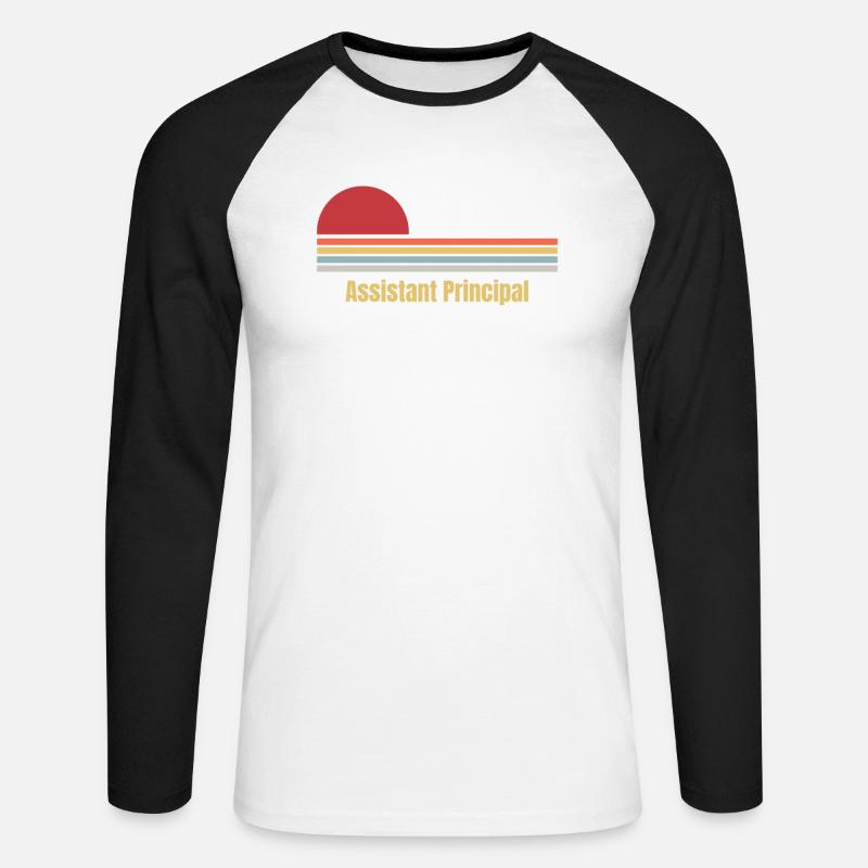 Assistant Principal - Unisex Baseballshirt langarm - Weiß/Schwarz