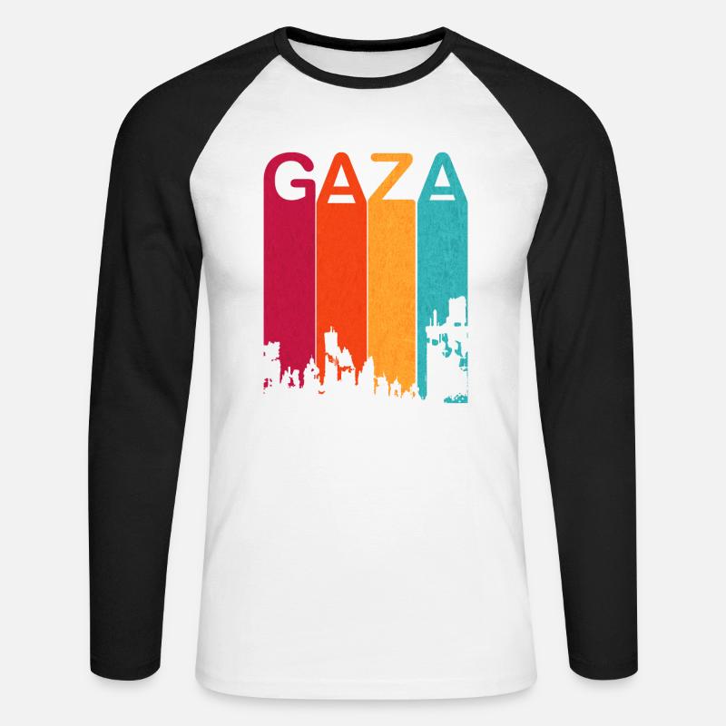 Retro Gaza wird 2023 angegriffen - Unisex Baseballshirt langarm - Weiß/Schwarz
