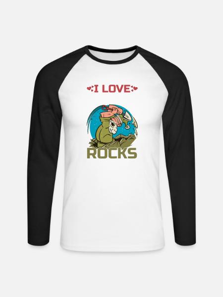 I Love Banging Rocks 2 - Unisex Baseballshirt langarm - Weiß/Schwarz
