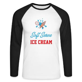 Si vous voulez une portion molle, allez chercher une crème glacée - T-shirt baseball manches longues Homme - blanc/noir - Devant - Nik (191cm)