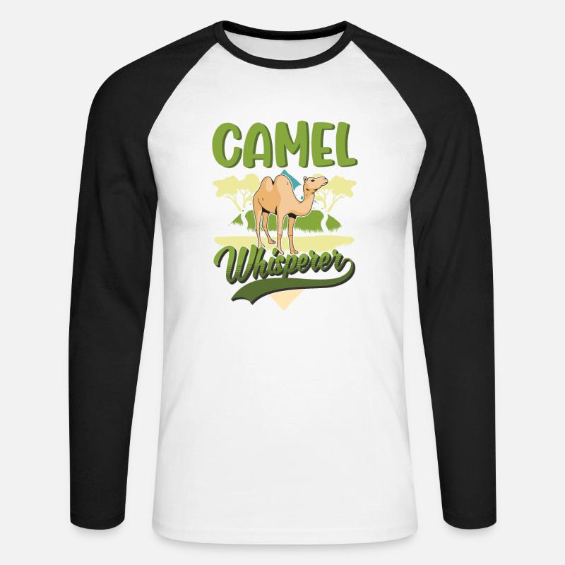 Kamelflüsterer Kamel Flüsterer Großkamel - Unisex Baseballshirt langarm - Weiß/Schwarz