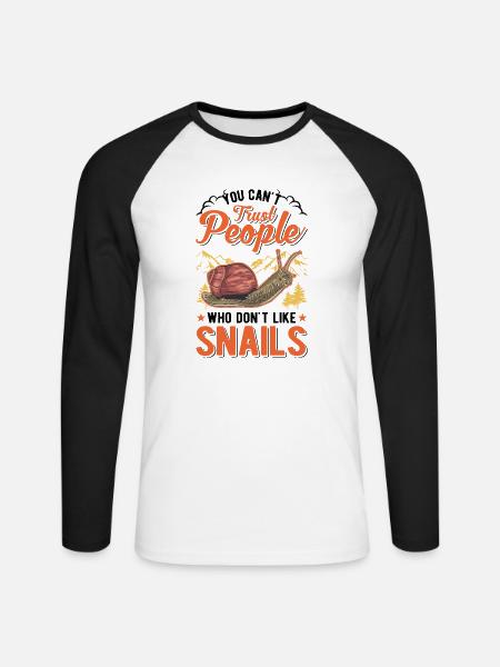 Snail Gift Vineyard Snail - Unisex Long Sleeve Baseball T-Shirt - white/black