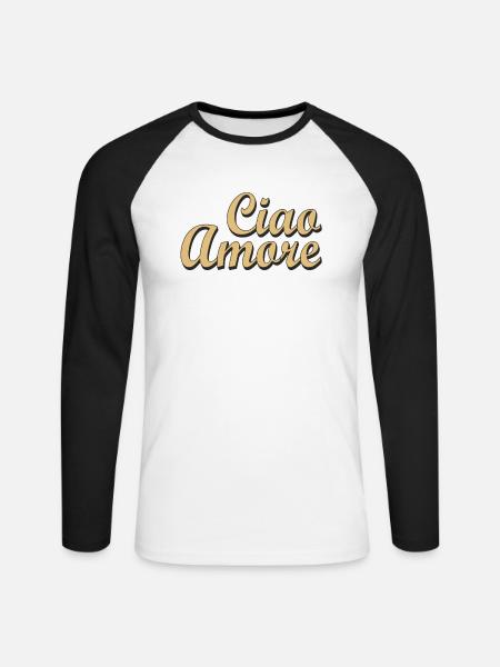 Ciao Amore - Unisex Long Sleeve Baseball T-Shirt - white/black