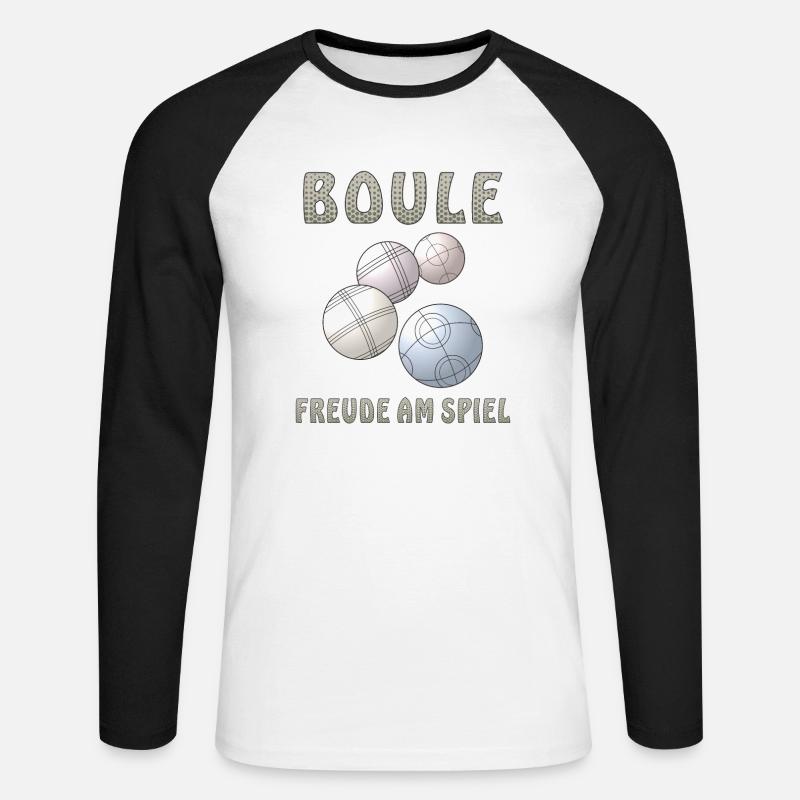 BOULE FREUDE AM SPIEL - Unisex Baseballshirt langarm - Weiß/Schwarz