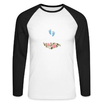 First time great grandma 2024 New Baby for granny - Unisex Long Sleeve Baseball T-Shirt - white/black - Front - Nik (191cm)