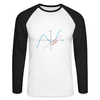 Math Pun Sometimes I Go Off On A Tangent - Unisex Long Sleeve Baseball T-Shirt - white/black - Front - Nik (191cm)