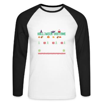 Due To Inflation This Is My Halloween - Unisex Baseballshirt langarm - Weiß/Schwarz - Vorne - Nik (191cm)
