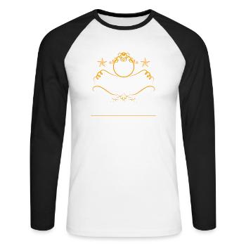 Wir haben viel gemeinsam 45.Hochzeitstag - Unisex Baseballshirt langarm - Weiß/Schwarz - Vorne - Nik (191cm)