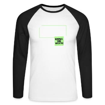Wir bitten unsere Gäste nicht zu rauchen Witz - Unisex Baseballshirt langarm - Weiß/Schwarz - Vorne - Nik (191cm)