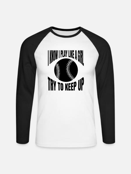 Baseball Baseballspieler Baseballer Baseballteam - Unisex Baseballshirt langarm - Weiß/Schwarz