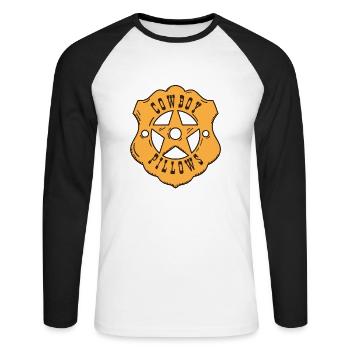 Cowboy Pillows Southern Girl Texas Lady Funny - Unisex Long Sleeve Baseball T-Shirt - white/black - Front - Nik (191cm)