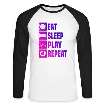 Men's Tennis Tennis Women's Tennis - Unisex Long Sleeve Baseball T-Shirt - white/black - Front - Nik (191cm)