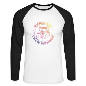 Équipe d’après-ski Bear disant coloré - T-shirt baseball manches longues Homme - blanc/noir - Devant - Nik (191cm)