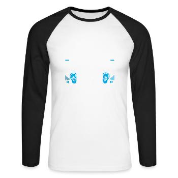 Audiology Audiologists - Unisex Long Sleeve Baseball T-Shirt - white/black - Front - Nik (191cm)