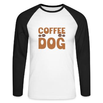 Café Barista - T-shirt baseball manches longues Homme - blanc/noir - Devant - Nik (191cm)