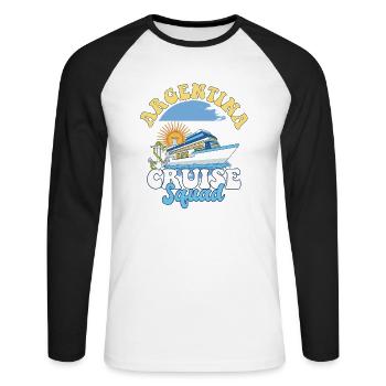 Argentina Cruise Squad Family Vacation Trip - Unisex Baseballshirt langarm - Weiß/Schwarz - Vorne - Nik (191cm)