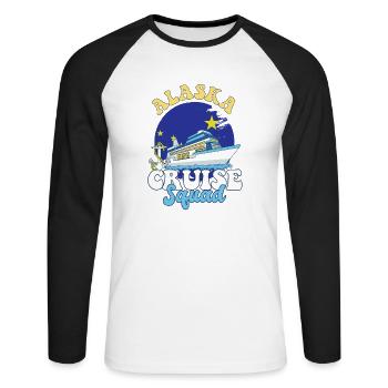 Alaska Cruise Squad Family Vacation Trip - Unisex Baseballshirt langarm - Weiß/Schwarz - Vorne - Nik (191cm)