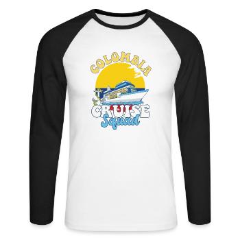 Colombia Cruise Squad Family Vacation Trip - Unisex Long Sleeve Baseball T-Shirt - white/black - Front - Nik (191cm)