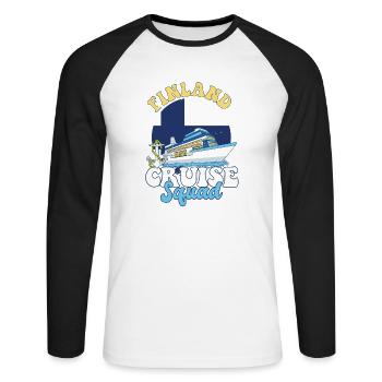Finland Cruise Squad Family Vacation Trip - Unisex Baseballshirt langarm - Weiß/Schwarz - Vorne - Nik (191cm)