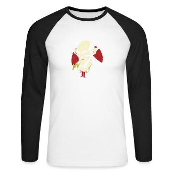 Employés recherchés : Nosferatu CEO Vampire - T-shirt baseball manches longues Homme - blanc/noir - Devant - Nik (191cm)