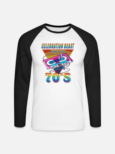 KASSETTE CELEBRATION BEAST 70ER - Unisex Baseballshirt langarm - Weiß/Schwarz