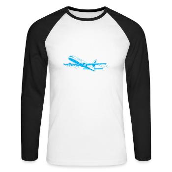 Pilot Quote Flight Lover Aircraft Aviation - Unisex Long Sleeve Baseball T-Shirt - white/black - Front - Nik (191cm)