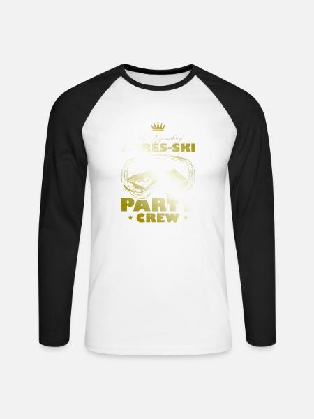 Apres Ski Party Crew Motto Team - Unisex Baseballshirt langarm - Weiß/Schwarz