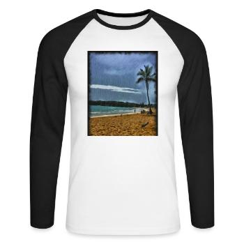 Relaxation - Unisex Long Sleeve Baseball T-Shirt - white/black - Front - Nik (191cm)