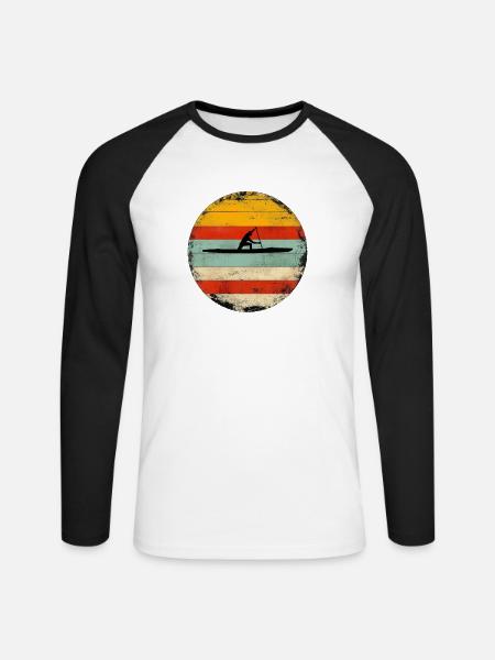 Canadian Canoe 2 - Unisex Baseballshirt langarm - Weiß/Schwarz
