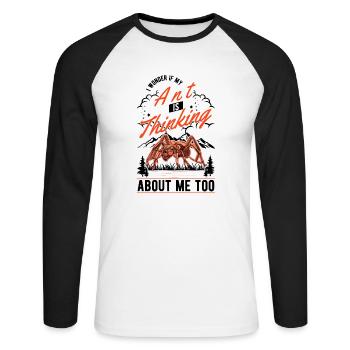 Ants, Ant Farm, Anthill, Fire Ants - Unisex Long Sleeve Baseball T-Shirt - white/black - Front - Nik (191cm)