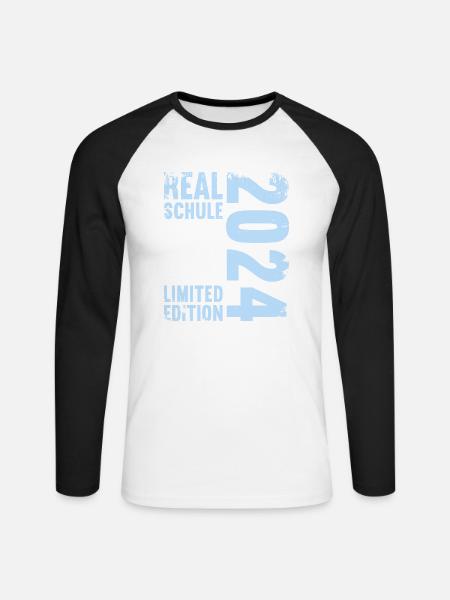 Realschule Junge Mädchen Realschule 2024 - Unisex Baseballshirt langarm - Weiß/Schwarz
