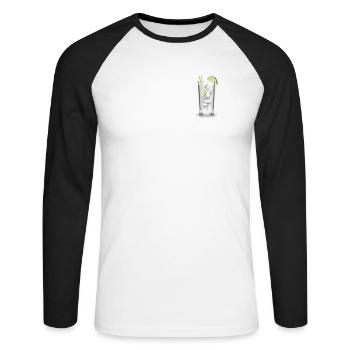 OK But First Gimlet Lover T-Shirt Funny Alcohol - Unisex Long Sleeve Baseball T-Shirt - white/black - Front - Nik (191cm)