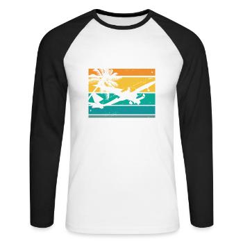 Most Likely To Overpack Matching Family Cruise - Unisex Long Sleeve Baseball T-Shirt - white/black - Front - Nik (191cm)