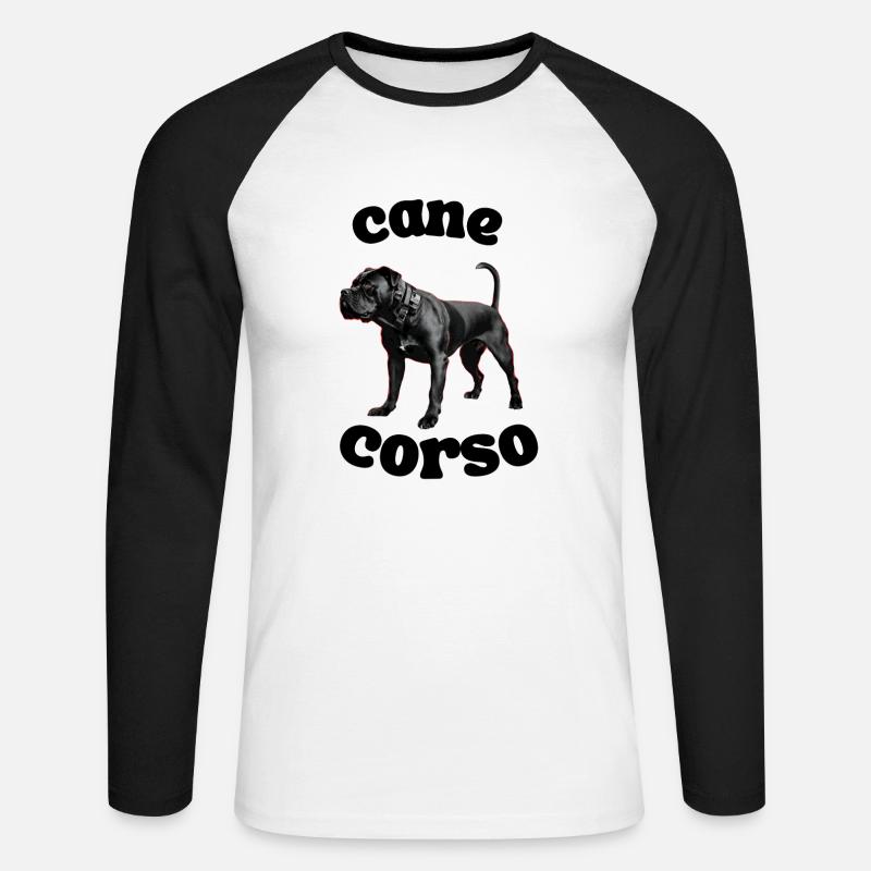Cane Corso - Unisex Baseballshirt langarm - Weiß/Schwarz