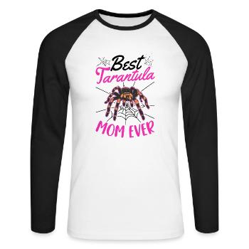 Meilleure maman tarentule de tous les temps Tarantel Mama - T-shirt baseball manches longues Homme - blanc/noir - Devant - Nik (191cm)