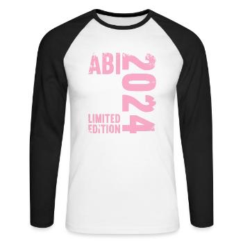 Abitur Junge Mädchen Abi Abitur 2024 - Unisex Baseballshirt langarm - Weiß/Schwarz - Vorne - Nik (191cm)
