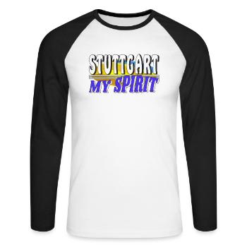 STUTTGART MY SPIRIT - Unisex Long Sleeve Baseball T-Shirt - white/black - Front - Nik (191cm)