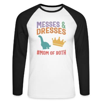 Chemise Mère, Messes Et Robes Maman Des Deux - T-shirt baseball manches longues Homme - blanc/noir - Devant - Nik (191cm)