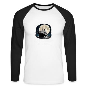 Navigating Life One Cruise At A Time Cruise Ship - Unisex Baseballshirt langarm - Weiß/Schwarz - Vorne - Nik (191cm)