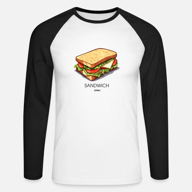 Ein einfaches Sandwich - Unisex Baseballshirt langarm - Weiß/Schwarz