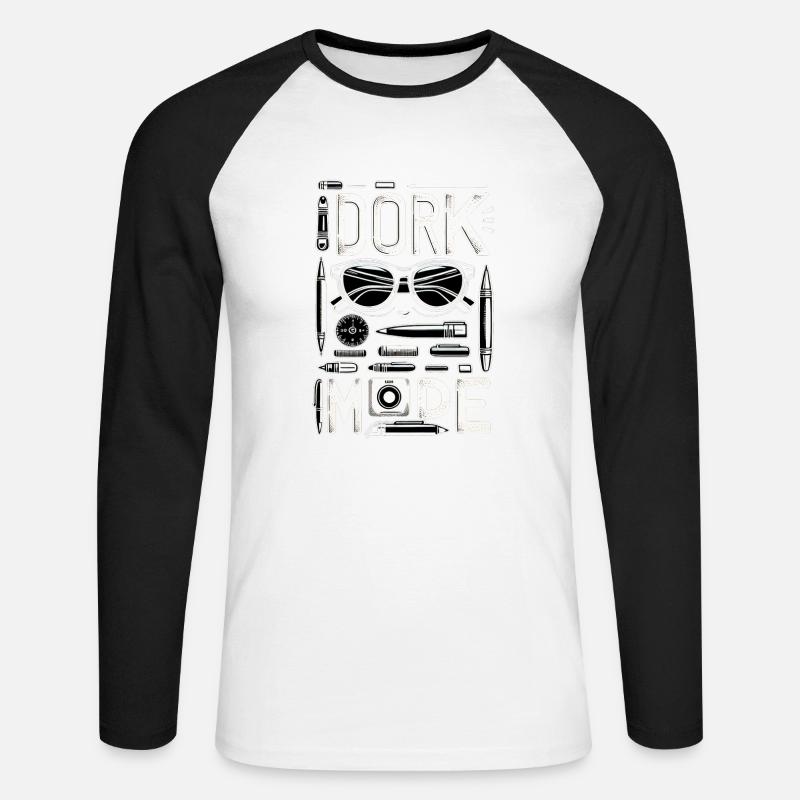Dork Mode 6 - Unisex Baseballshirt langarm - Weiß/Schwarz
