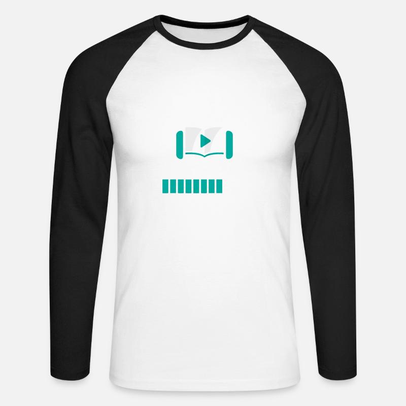 Silence Please: Audiobook Loading... - Unisex Baseballshirt langarm - Weiß/Schwarz