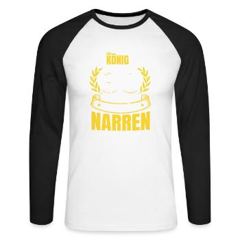 30. Geburtstag - Unisex Baseballshirt langarm - Weiß/Schwarz - Vorne - Nik (191cm)