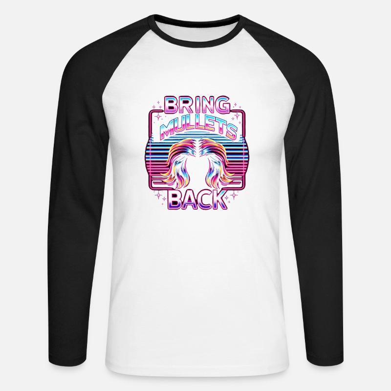 Bring Mullets Back 11 - Unisex Baseballshirt langarm - Weiß/Schwarz