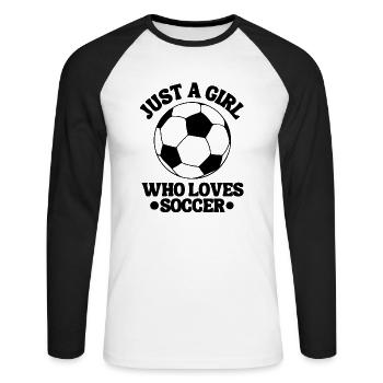 Soccer Team Soccer Design Soccer Player - Unisex Long Sleeve Baseball T-Shirt - white/black - Front - Nik (191cm)