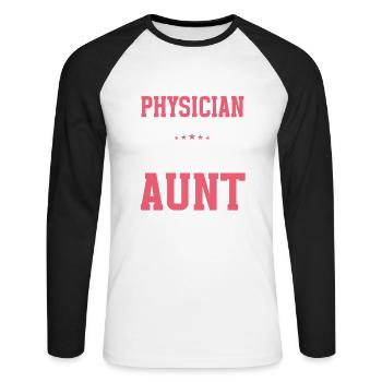 Médecin Disant École De Médecine Pa Étudiant Médecin - T-shirt baseball manches longues Homme - blanc/noir - Devant - Nik (191cm)