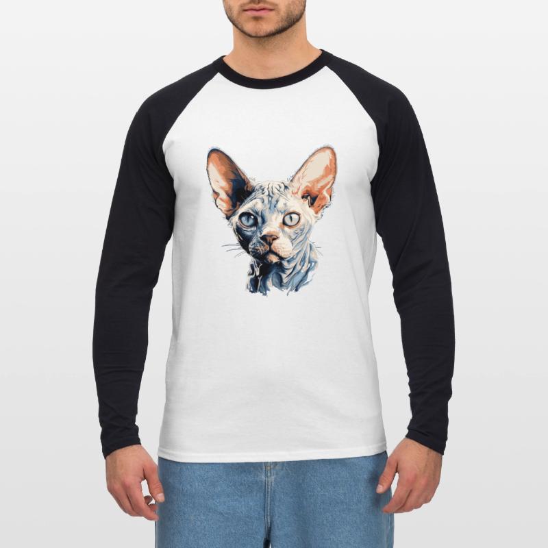 Devon Rex Kätzchen Devon Rex Katze Unisex Baseballshirt langarm